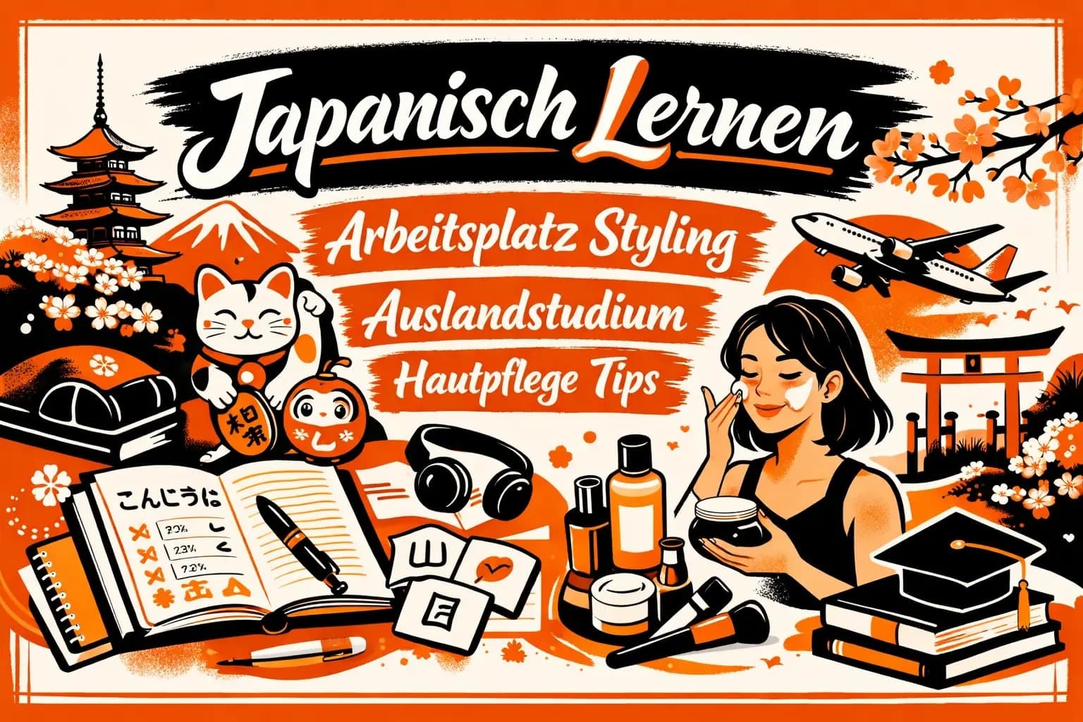 Japanisch Lernen Arbeitsplatz Styling Auslandstudium Hautpflege Tips